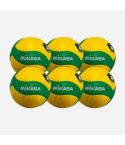 Mikasa Volleyball V200W-CEV yellow/green (6-Pack)
