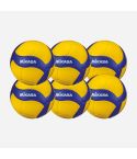 Mikasa Volleyball V300W yellow/royal (6-Pack)