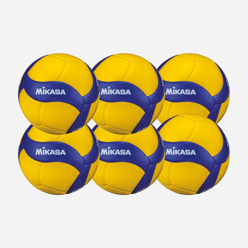 Mikasa Volleyball V300W yellow/royal (6-Pack)