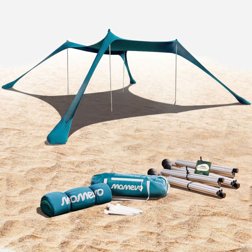 momevo Sunsail XL Strandzelt Sonnensegel UPF50+ petrolblau