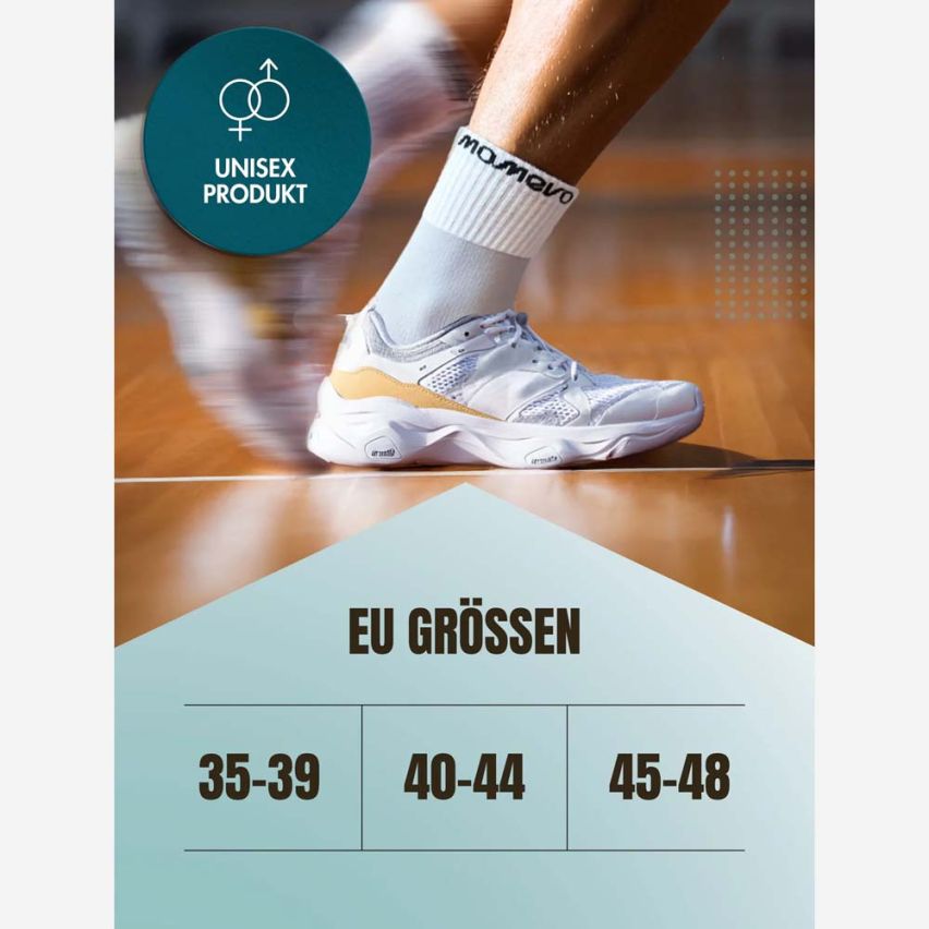 momevo VolleySox Volleyballsocken mit Grip-Pads weiss