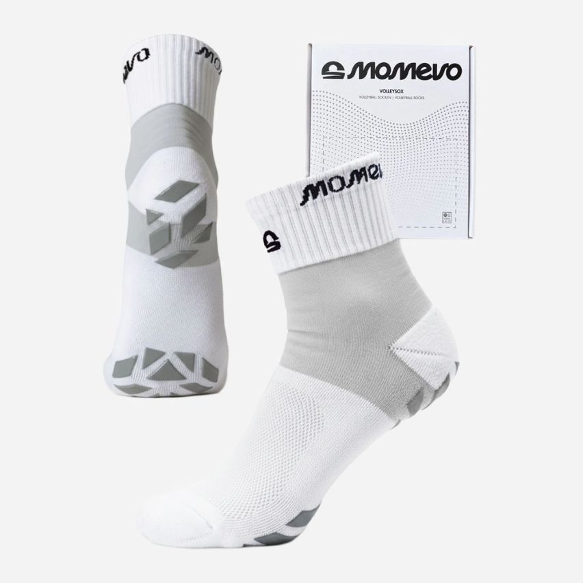 momevo VolleySox Volleyballsocken mit Grip-Pads weiss