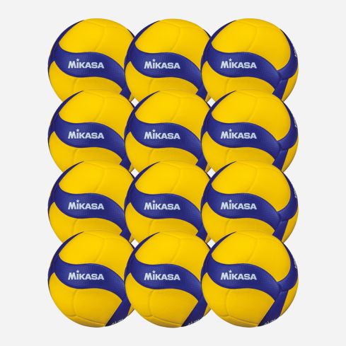Mikasa Volleyball V200W yellow/royal Swiss Volley (12-Pack)